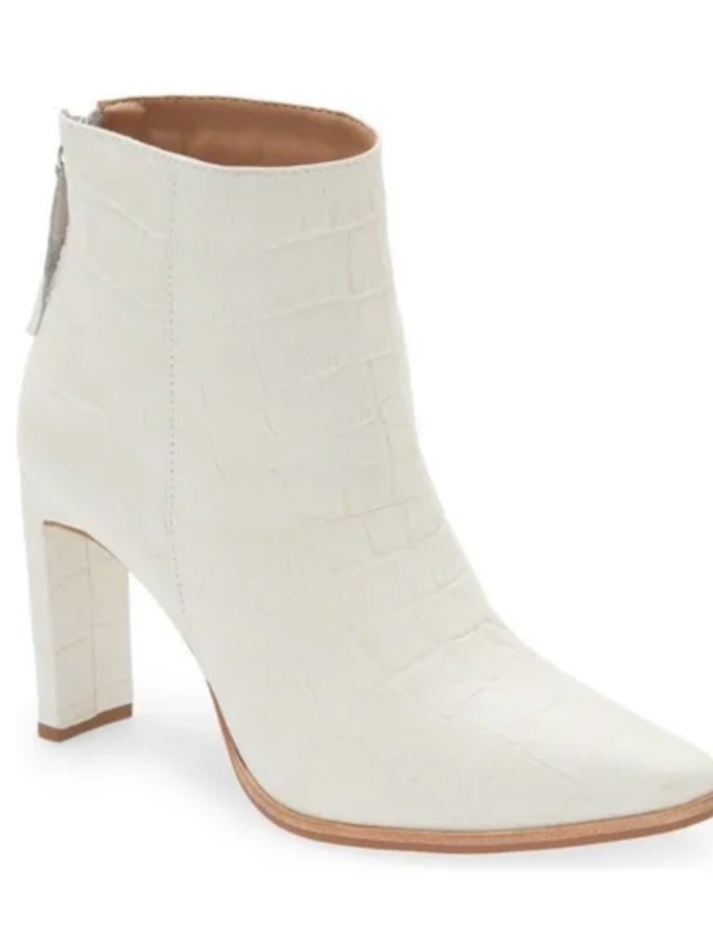 Kaanas Cologne Women's US 11 White Croc-Embossed High-Heeled Bootie NWT